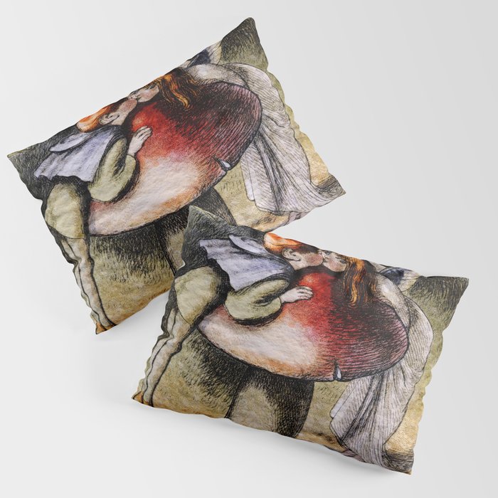 Elf and Fairy Kissing on a Mushroom  Pillow Sham