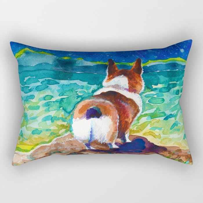 Corgi - sea admirer Rectangular Pillow