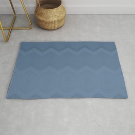 Simple Solid Aztec Boho Pattern Blue Area & Throw Rug