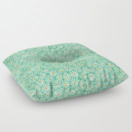 Heather Aster Tuquoise Watercolor Pattern by Robayre Floor Pillow