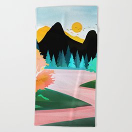 Colorful wilderness Beach Towel