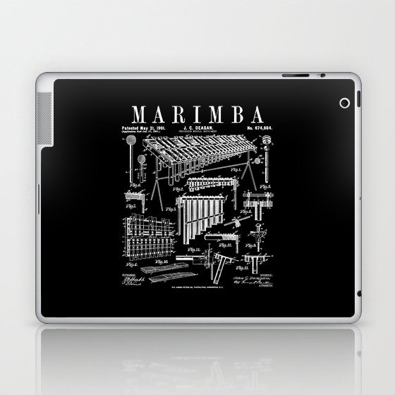 Marimba Player Percussion Musical Instrument Vintage Patent Laptop & iPad Skin