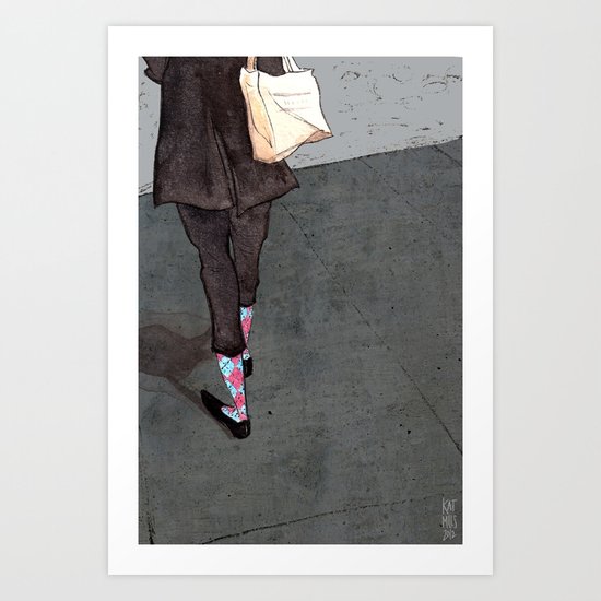 Argyle Socks by Kat Mills Art Print