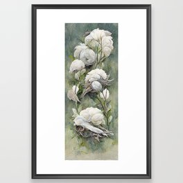 Cotton Froth - Watercolor Style Floral  Framed Art Print