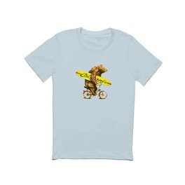 California bear with bicycle and surfboard for surfers T Shirt