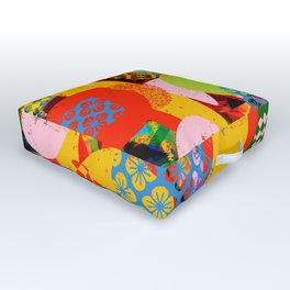 Abstract Colorful Patchwork Collage Art Decoration  Outdoor Floor Cushion