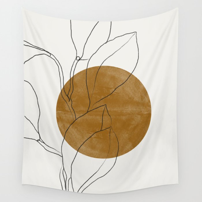 Line Art Home Plant Wall Tapestry