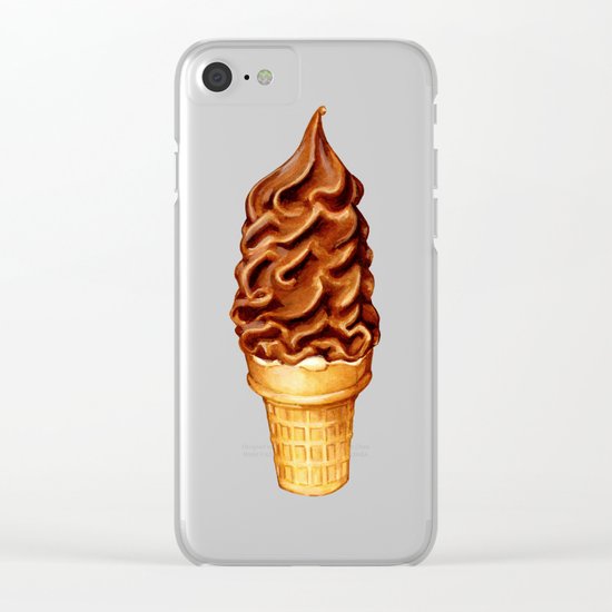 Ice Cream Pattern -Chocolate Clear iPhone Case