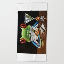 "Martini" - Frogs After Five collection Beach Towel