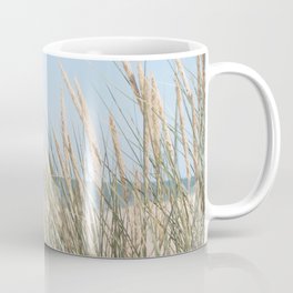 Dune grass and blue skies - Coastal Normandy French beach - travel photography Coffee Mug