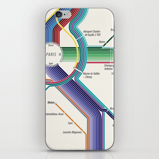 Itinéraires de train à grande vitesse de la France iPhone & iPod Skin