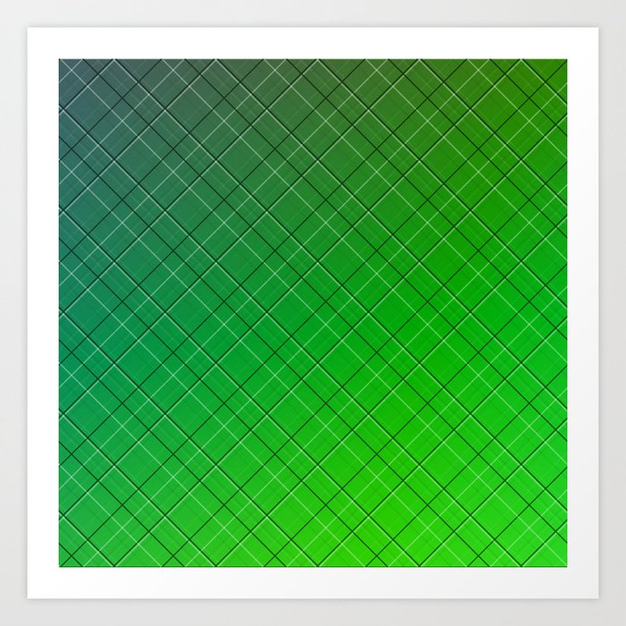 Trendy Plaid Green Texture Collection Art Print