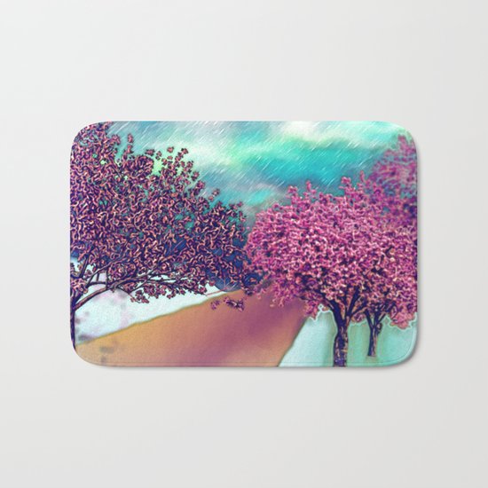 Cherry Blossom Trees Bath Mat