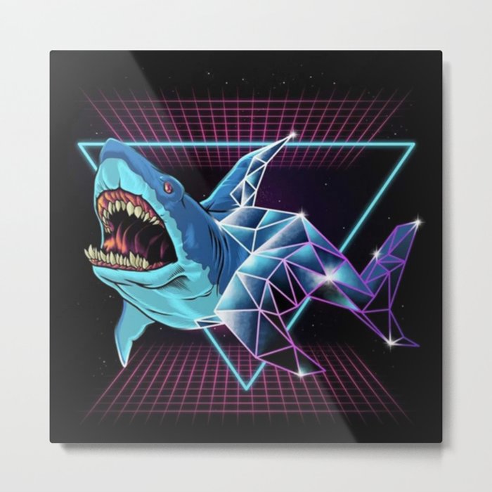 Shark 80s  Metal Print