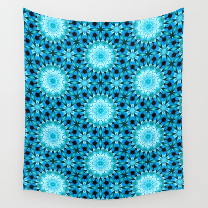 Abstract Green Floral Pattern Wall Tapestry
