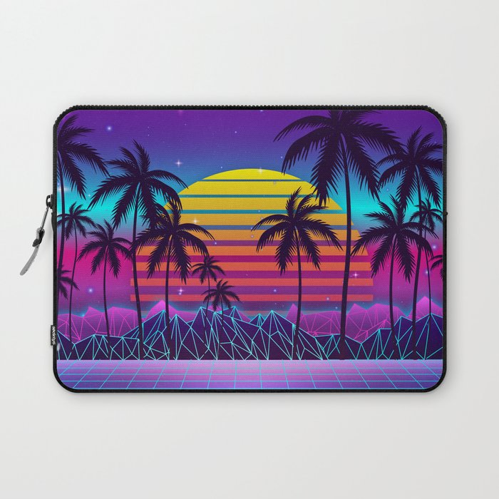 Radiant Sunset Synthwave Laptop Sleeve by EDMproject Society6