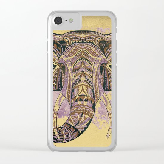 Grunge Ethnic Elephant Clear iPhone Case