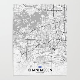 Chanhassen, Minnesota, United States - Light City Map Poster