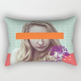 Graphic and contemporary blindfolded girl - photo by Ierdnall (CC by-SA 2.0) and Vecteezy.com Rectangular Pillow