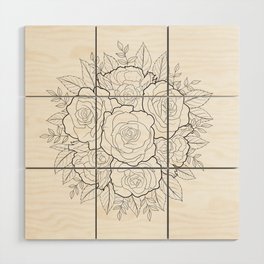 Rose Mandala  Wood Wall Art