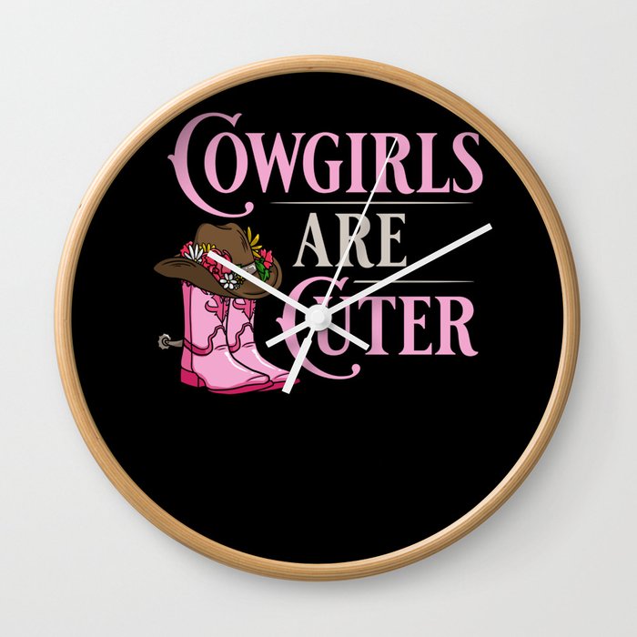 Cowgirl Boots Quotes Party Horse Wall Clock