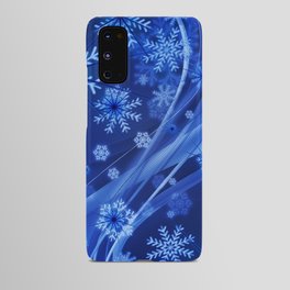 Blue Snowflakes Winter Android Case