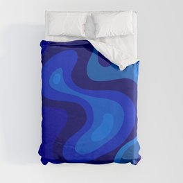 Blue Abstract Art Colorful Blue Shades Design Duvet Cover