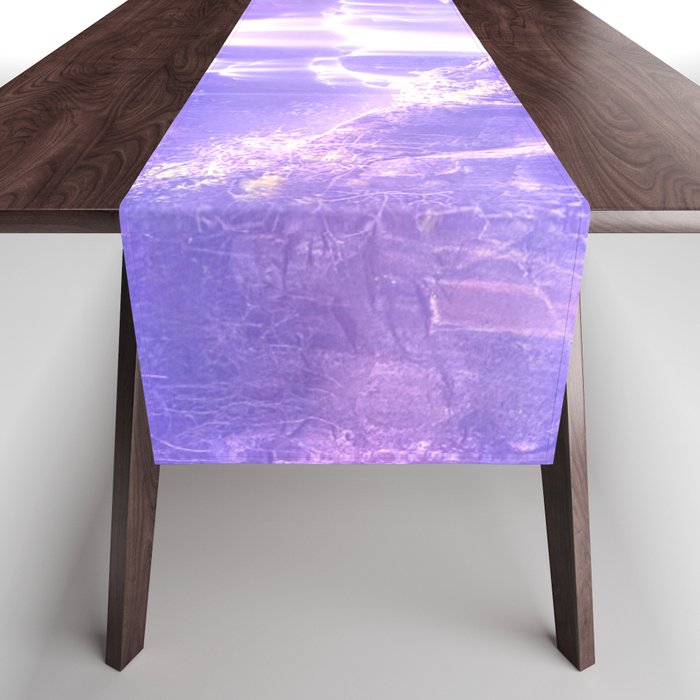 tropical waterfall ethereal aesthetic lavender landscape art altered photography Table Runner