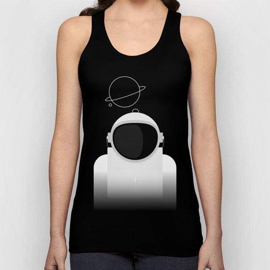 Astronaut is listening music Unisex Tank Top
