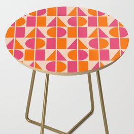 Symmetry Geometric Composition 727 Orange Beige and Magenta Side Table