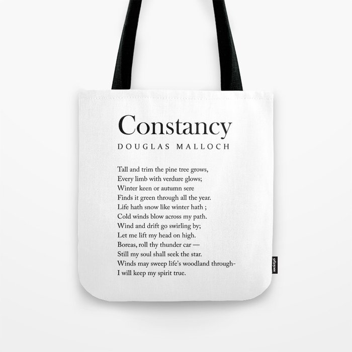 Constancy - Douglas Malloch Poem - Literature - Typography Print 1 Tote Bag