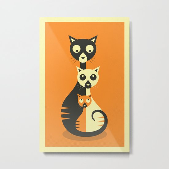 3 Cats Metal Print