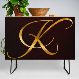 Golden letter K in vintage design Credenza