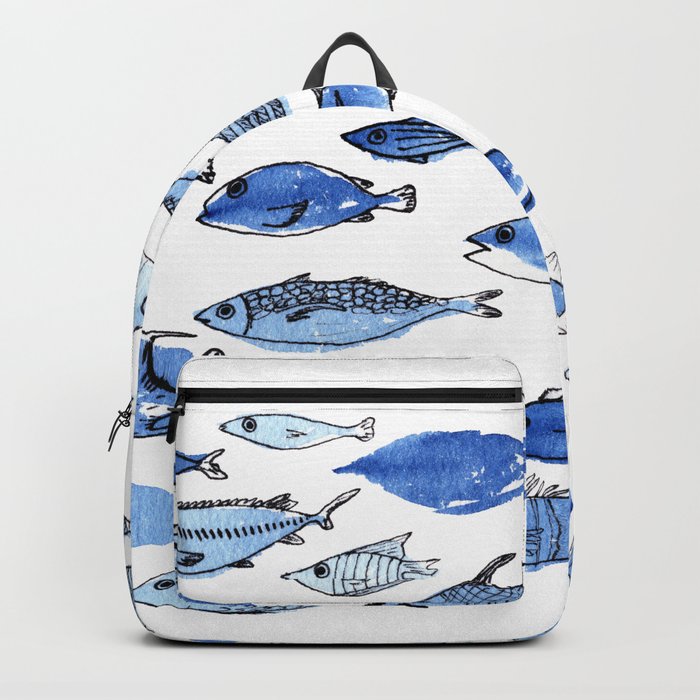 Aquarium blue fishes Backpack
