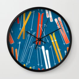 Colorful Ski Pattern Wall Clock