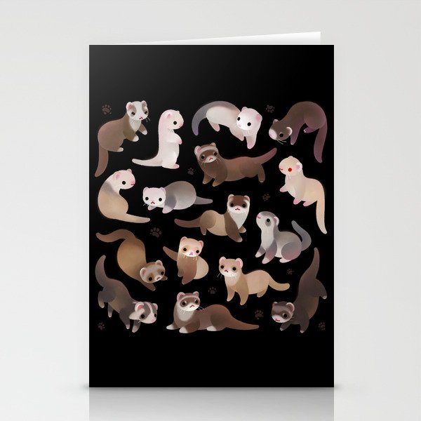 Ferret - dark Stationery Cards