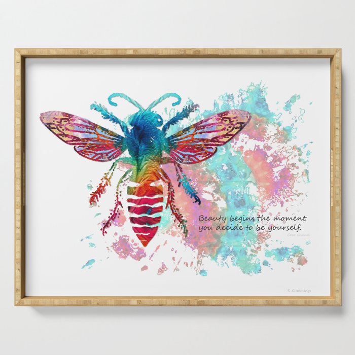 Motivational Inspirational Art - Bee Yourself Serving Tray
