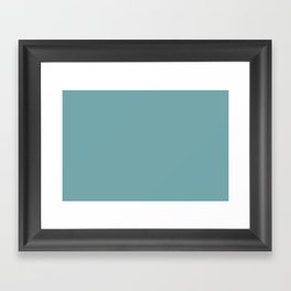 Medium Aqua Gray Solid Color Pantone Nile Blue 15-5210 TCX Shades of Blue-green Hues Framed Art Print