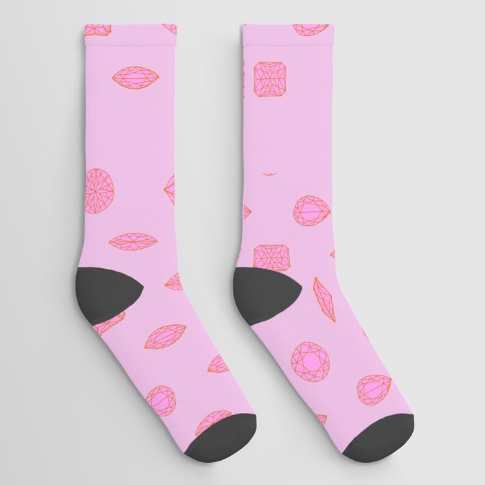 Abstraction_DIAMOND_LOVE_PATTERN_POP_ART_0207A Socks