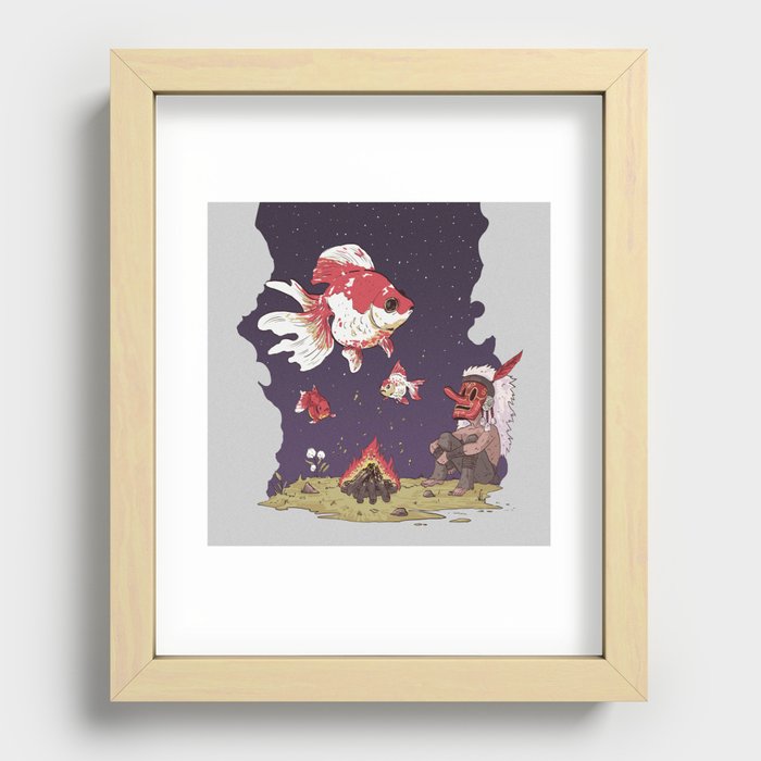 Campfire with Goldfish Recessed Framed Print