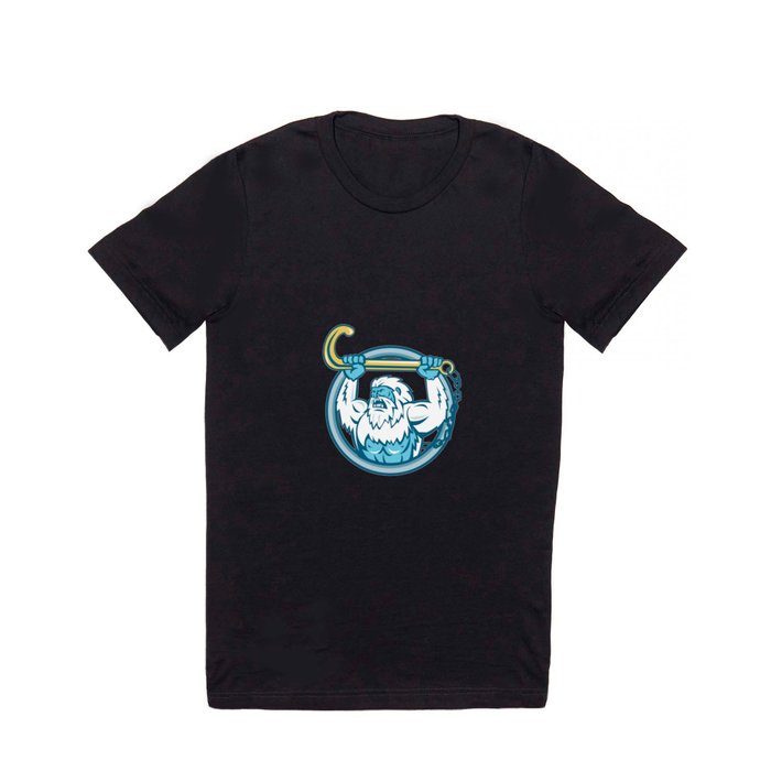 Yeti Lifting J Hook Circle Retro T Shirt
