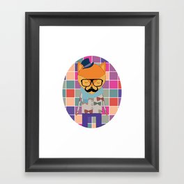 Hipster Fox Framed Art Print