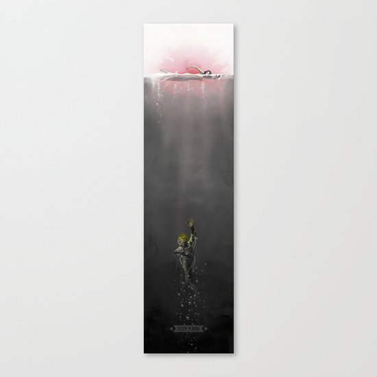 The Creature from Amity Island - B/W/Pink Canvas Print