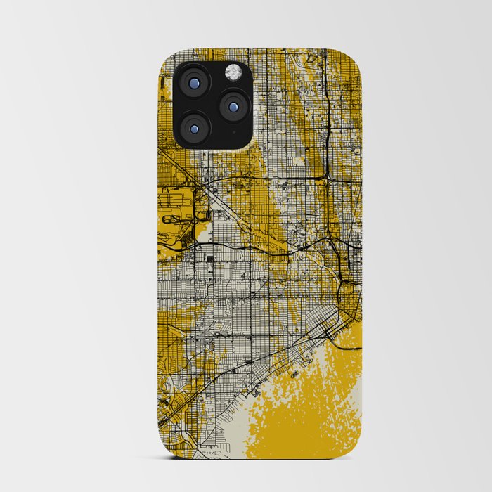 Miami Artistic Map - Yellow Collage iPhone Card Case