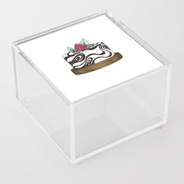 Black and White Raspberry Cheesecake Acrylic Box