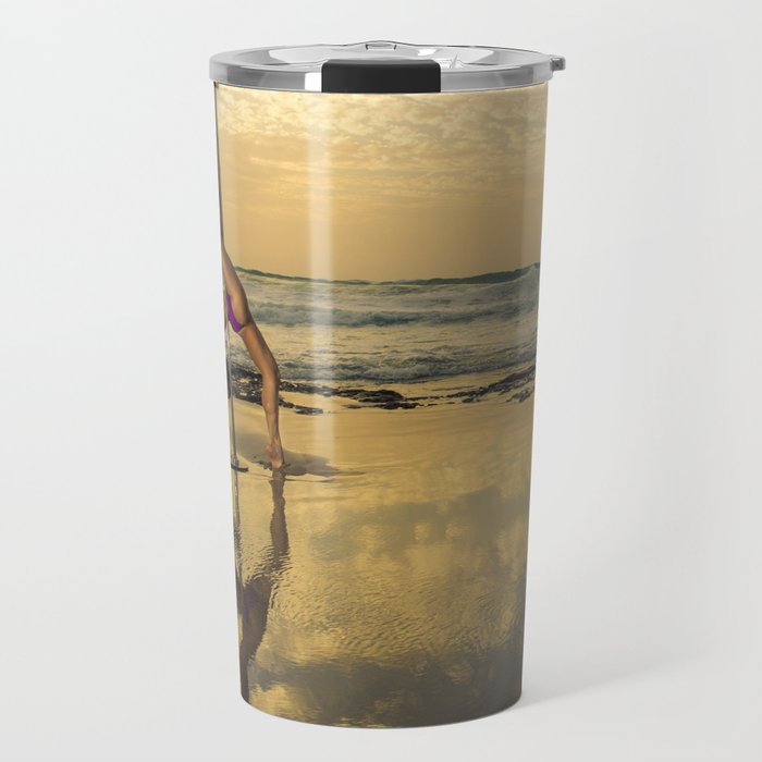 Pole dance at sunset Travel Mug