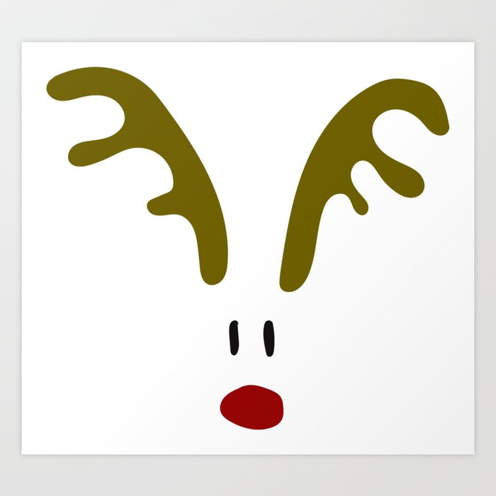 Christmas Red Nose Reindeer Art Print