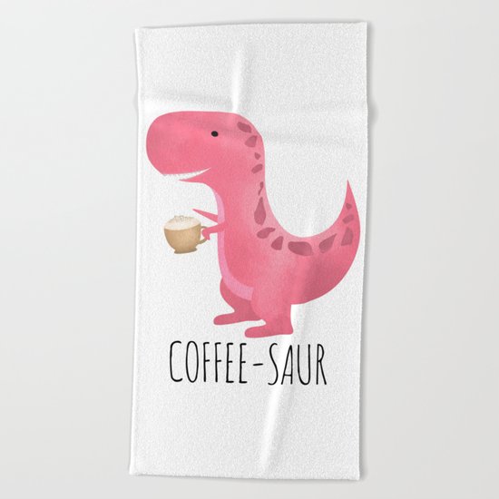 Coffee-saur | Pink Beach Towel