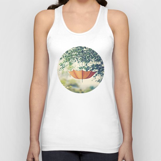 Orange Umbrella Unisex Tank Top