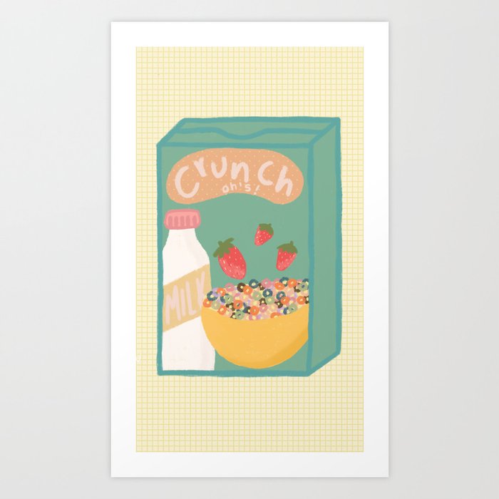 crunch ohs! cute cereal design Art Print